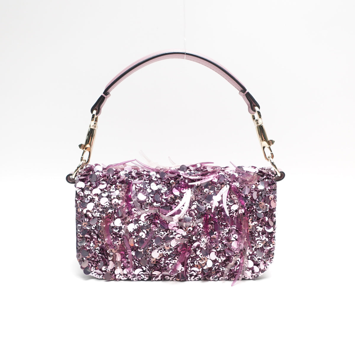 Pre-Owned Valentino Loco Purple Sequin Shoulder Bag T10468843