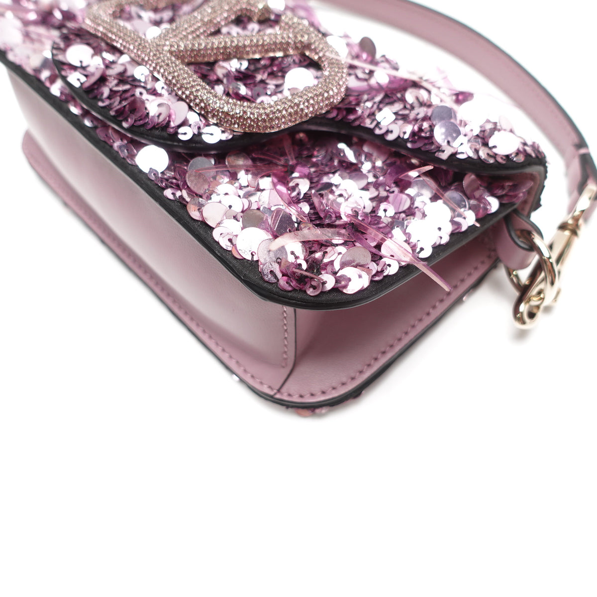 Pre-Owned Valentino Loco Purple Sequin Shoulder Bag T10468843