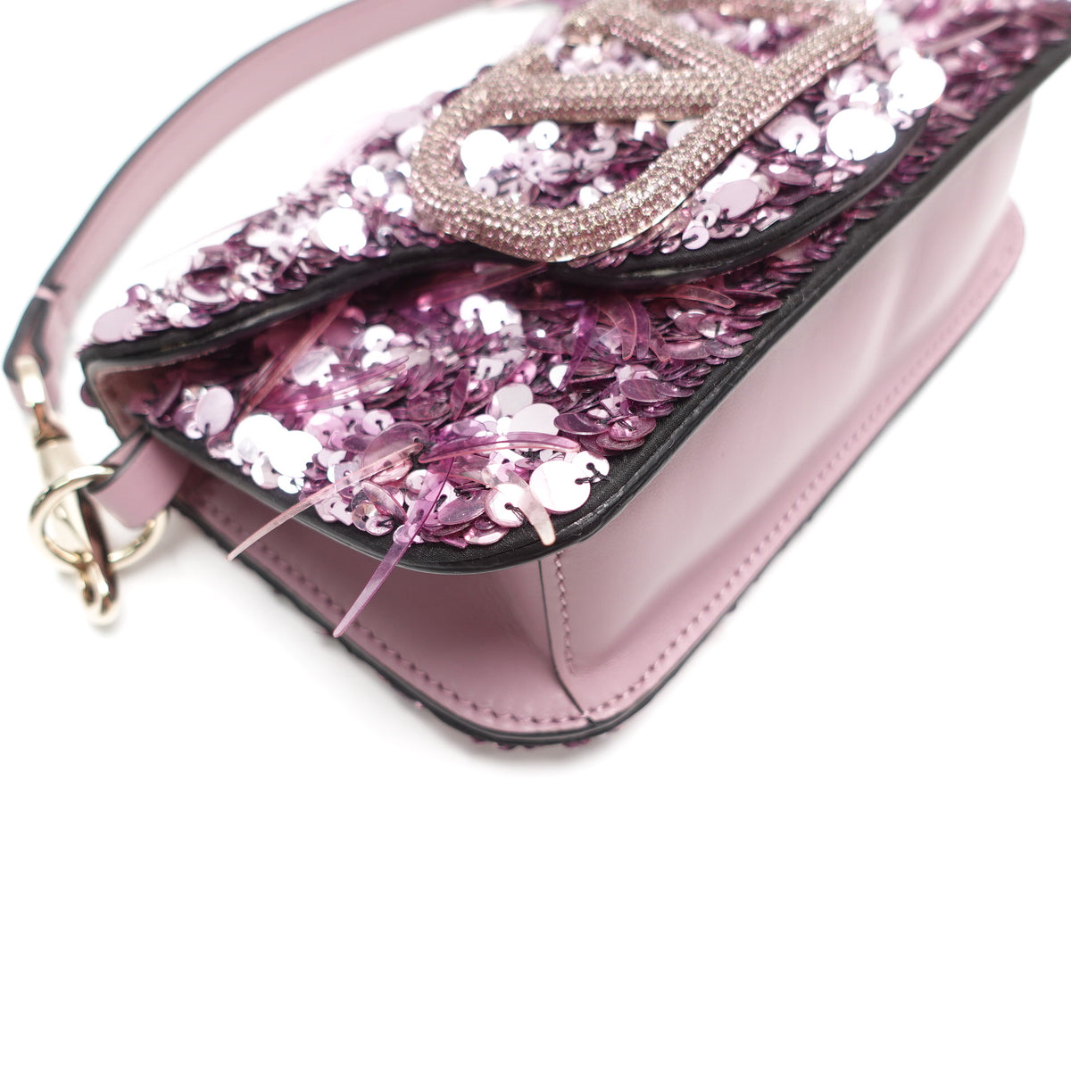 Pre-Owned Valentino Loco Purple Sequin Shoulder Bag T10468843
