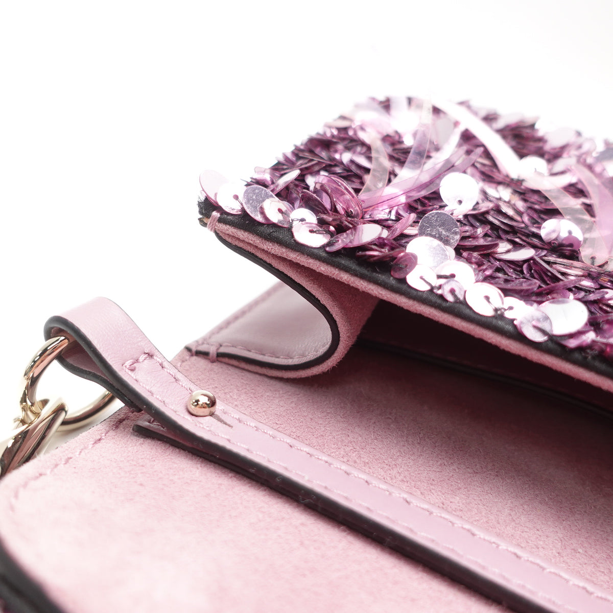 Pre-Owned Valentino Loco Purple Sequin Shoulder Bag T10468843