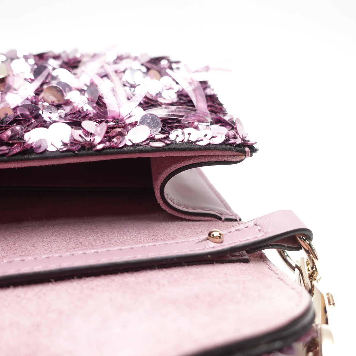 Pre-Owned Valentino Loco Purple Sequin Shoulder Bag T10468843