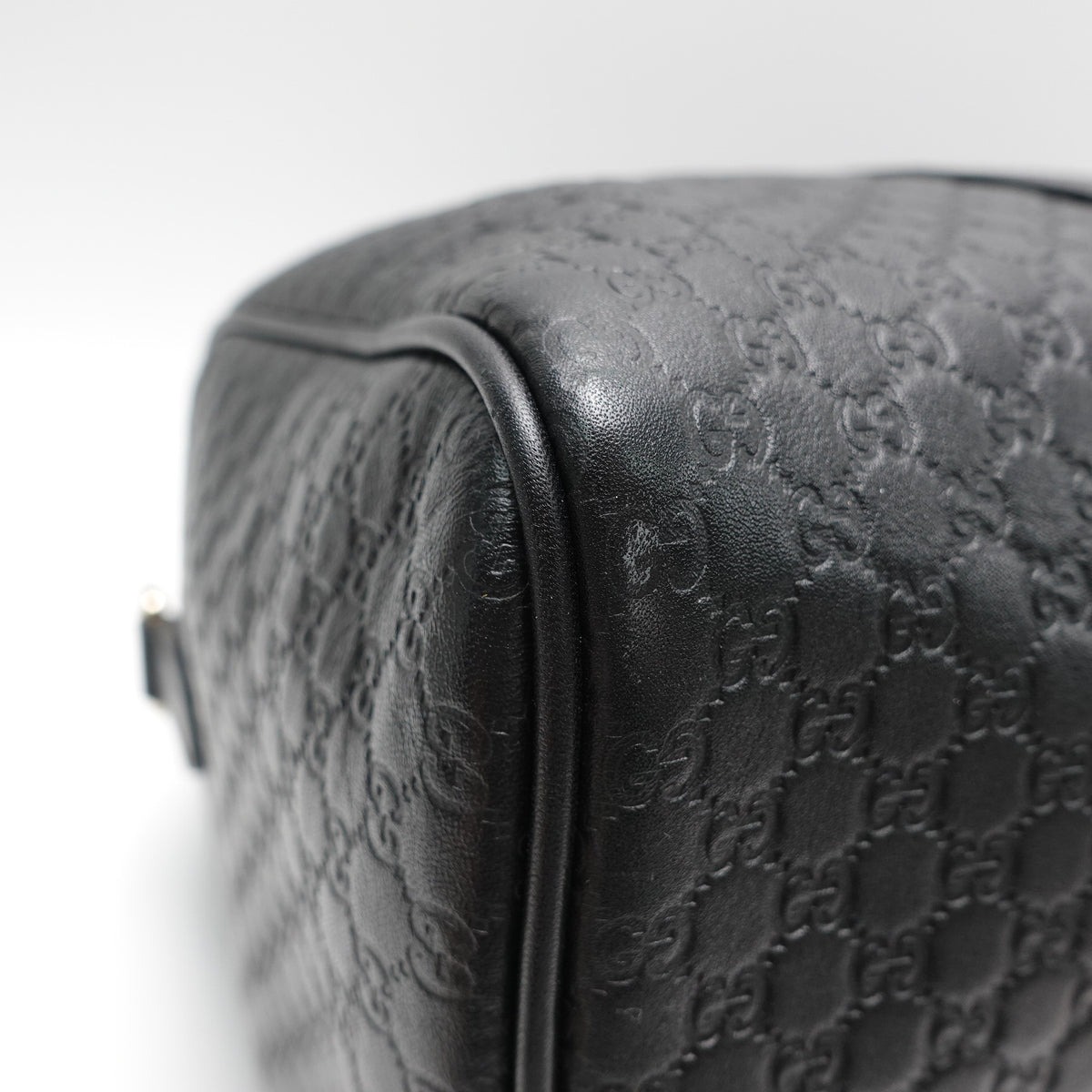 Pre-Owned Gucci Boston Black Calfskin Leather Shoulder Bag T10468803