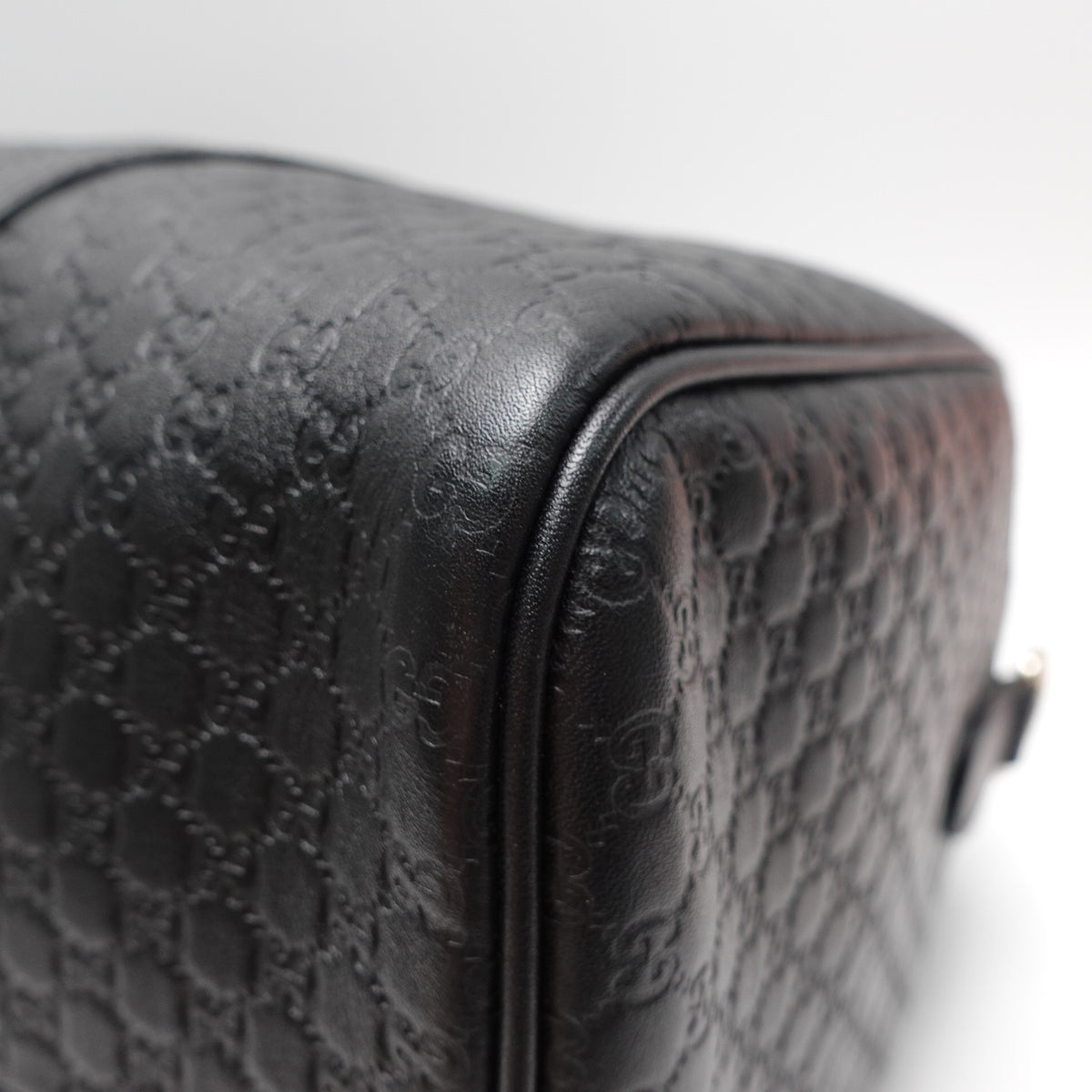 Pre-Owned Gucci Boston Black Calfskin Leather Shoulder Bag T10468803