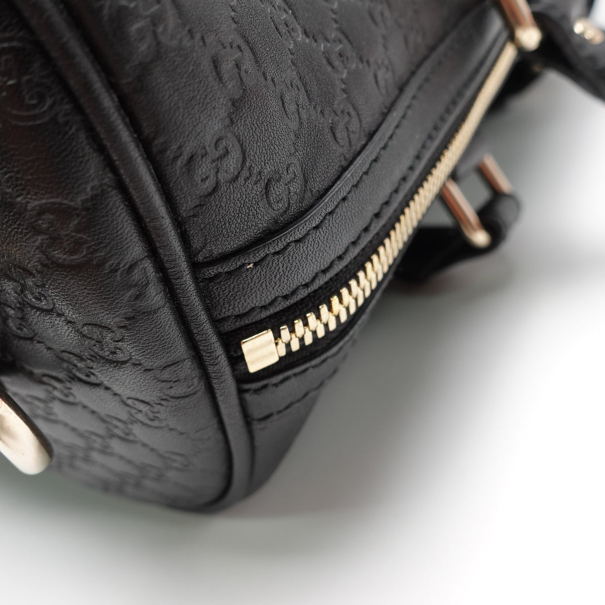 Pre-Owned Gucci Boston Black Calfskin Leather Shoulder Bag T10468803