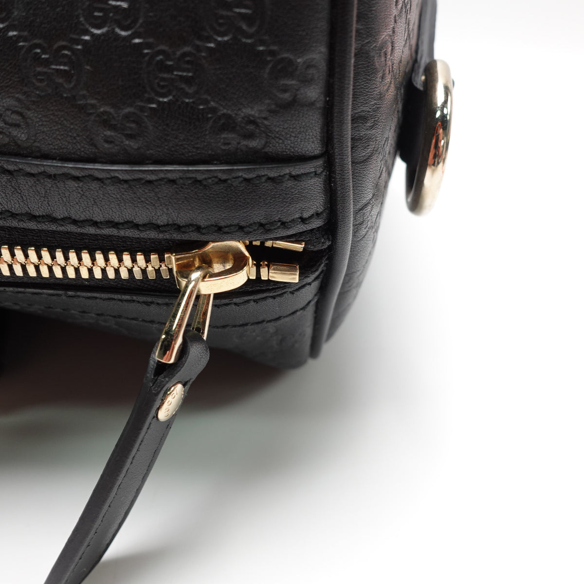 Pre-Owned Gucci Boston Black Calfskin Leather Shoulder Bag T10468803