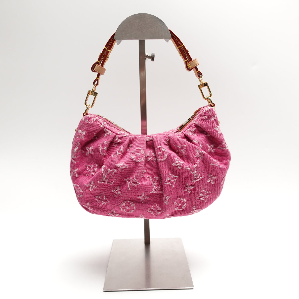 Pre-Owned Louis Vuitton Valley Fuchsia Denim Shoulder Bag T10467898
