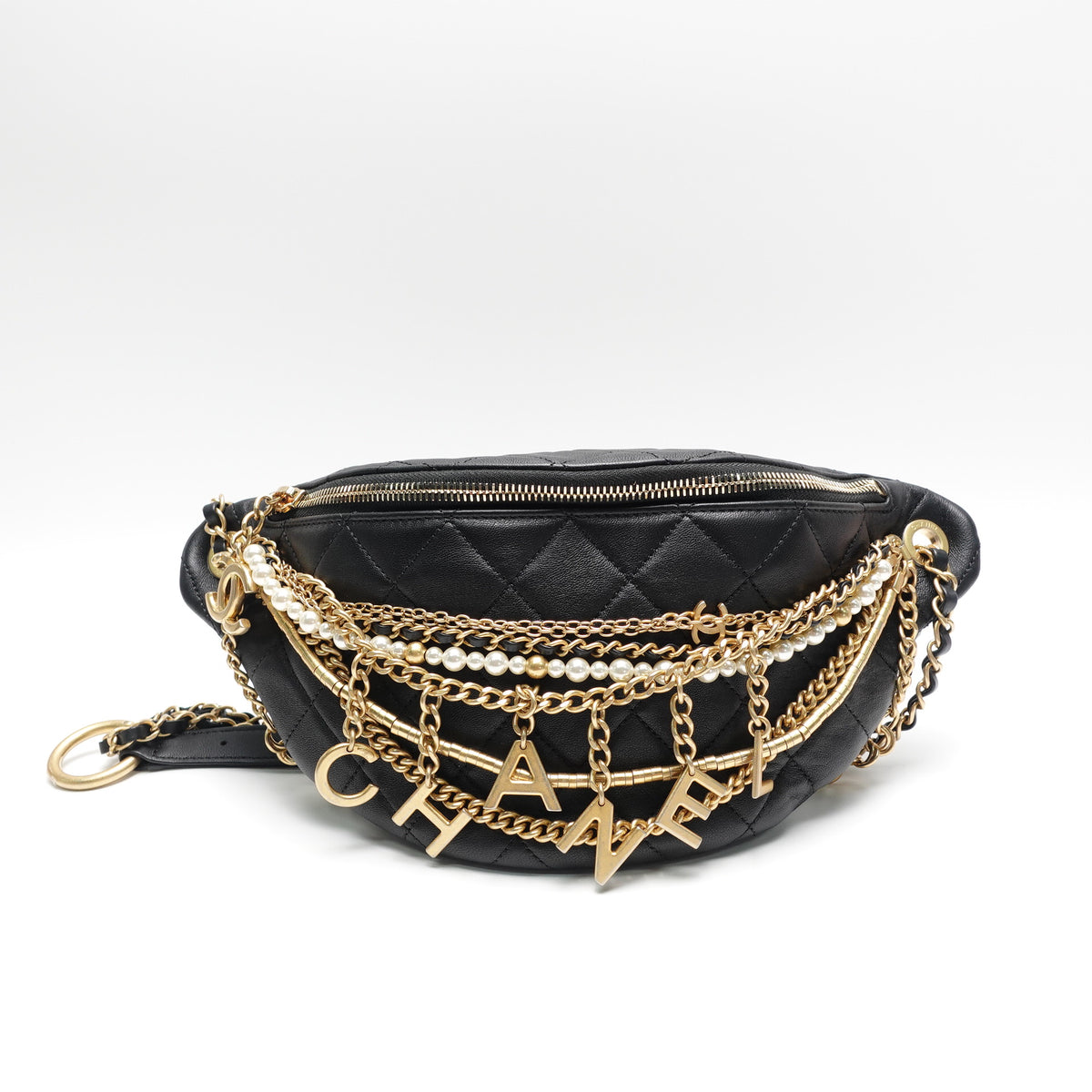 Chanel Black Lambskin Leather Bumbag T10469613