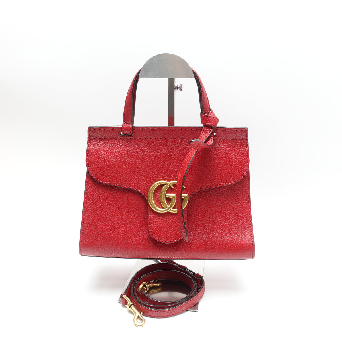 Gucci GG Marmont Red Calfskin Leather Shoulder Bag T10468880