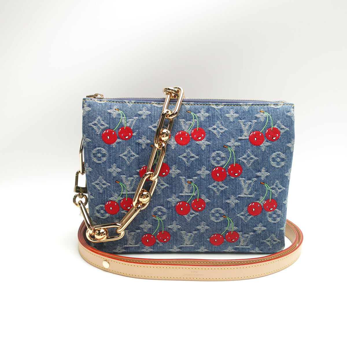 Pre-Owned Louis Vuitton Coussin PM Blue Denim Shoulder Bag T10470754