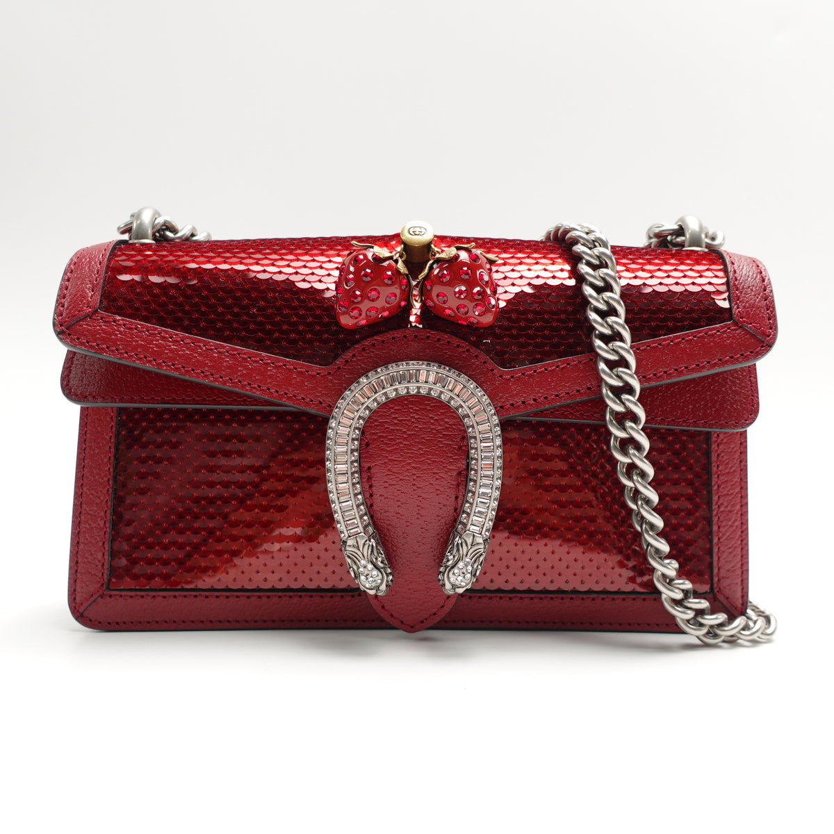 Pre-Owned Gucci Dionysus Red Sequin Shoulder Bag T10470757