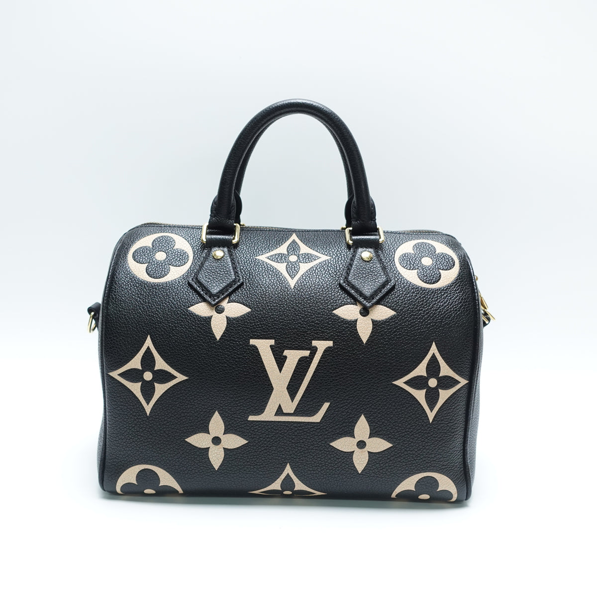Pre-Owned Louis Vuitton Speedy 25 Bandouliere Black Calfskin Leather Shoulder Bag T10468230