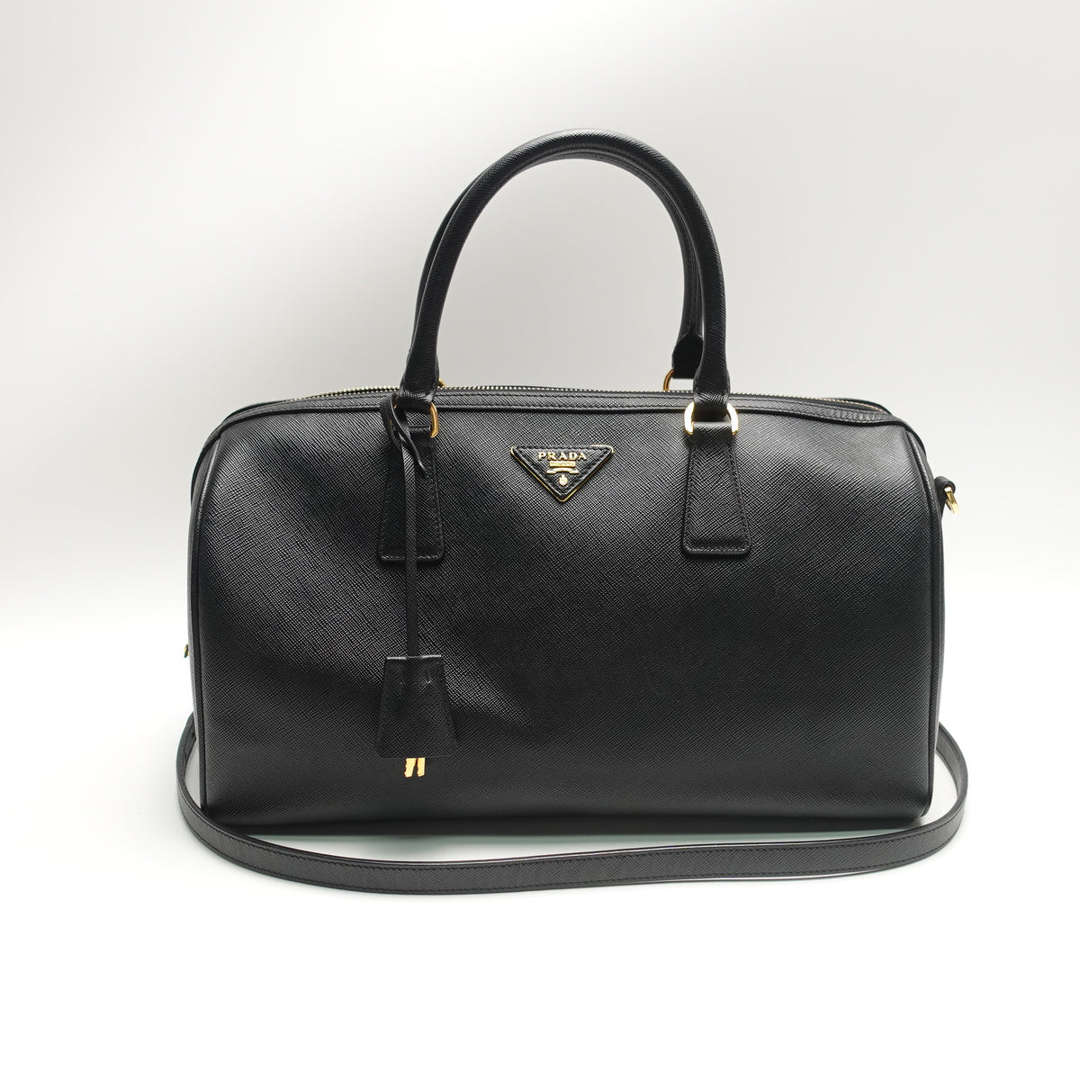 Pre-Owned Prada Symbole Black Saffiano Shoulder Bag T10469600