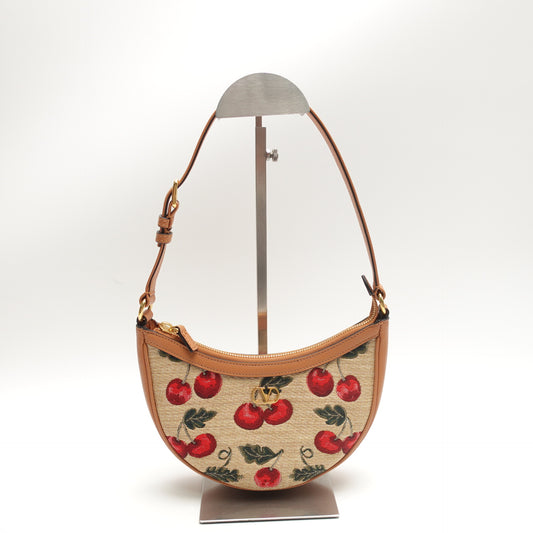 Pre-Owned Valentino Vlogo Signature Brown Raffia Shoulder Bag T10470336