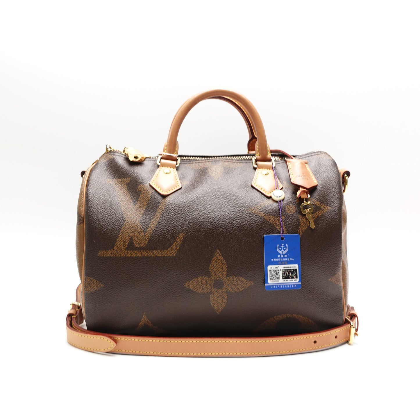 Pre-Owned Louis Vuitton Speedy 30 Brown Reverse Monogram Coated Canvas Shoulder Bag T10472067
