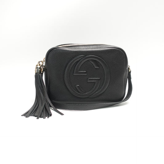 Pre-Owned Gucci Soho Black Calfskin Leather Shoulder Bag T10472343