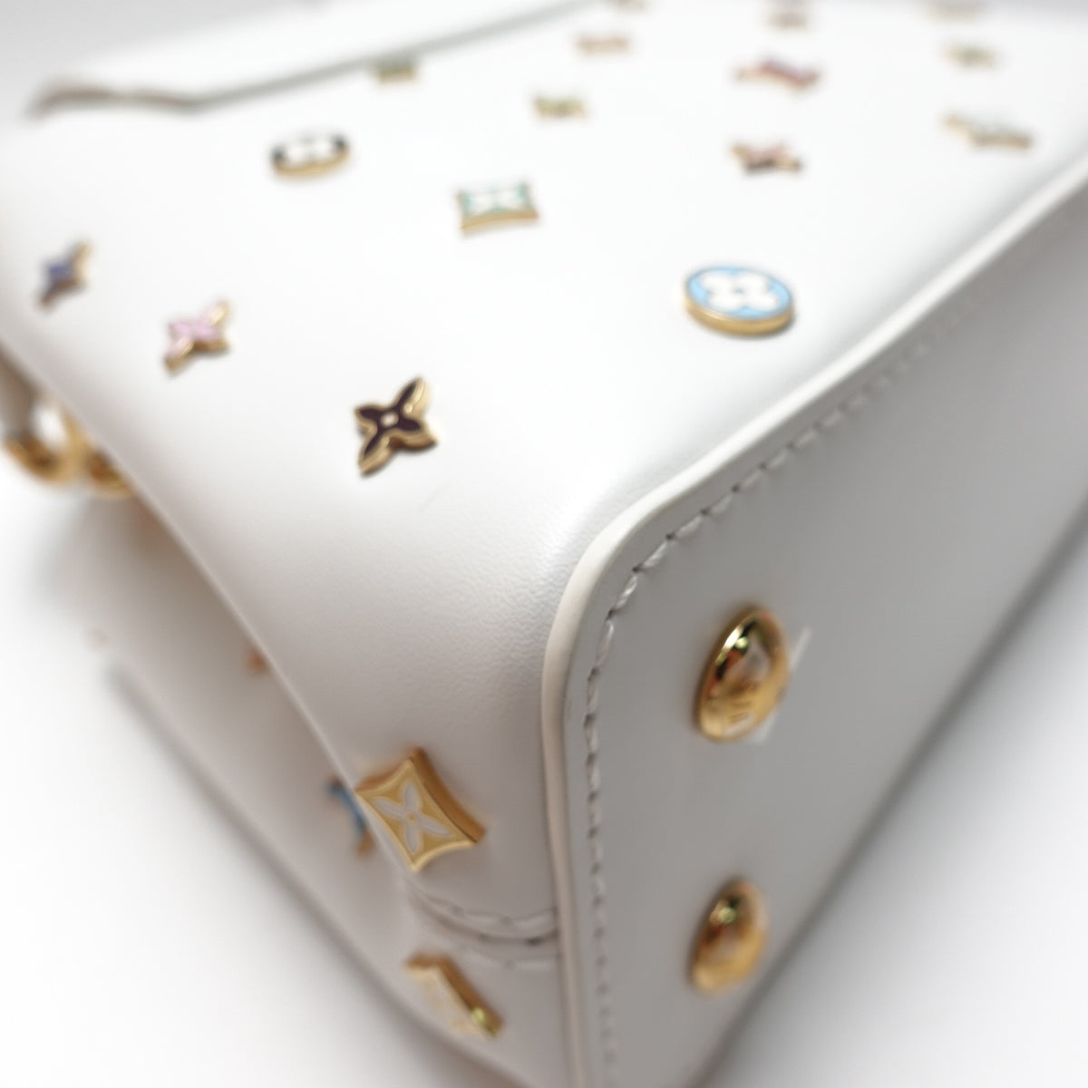 Pre-owned Louis Vuitton Capucines White Calfskin Shoulder Bag - Deposit
