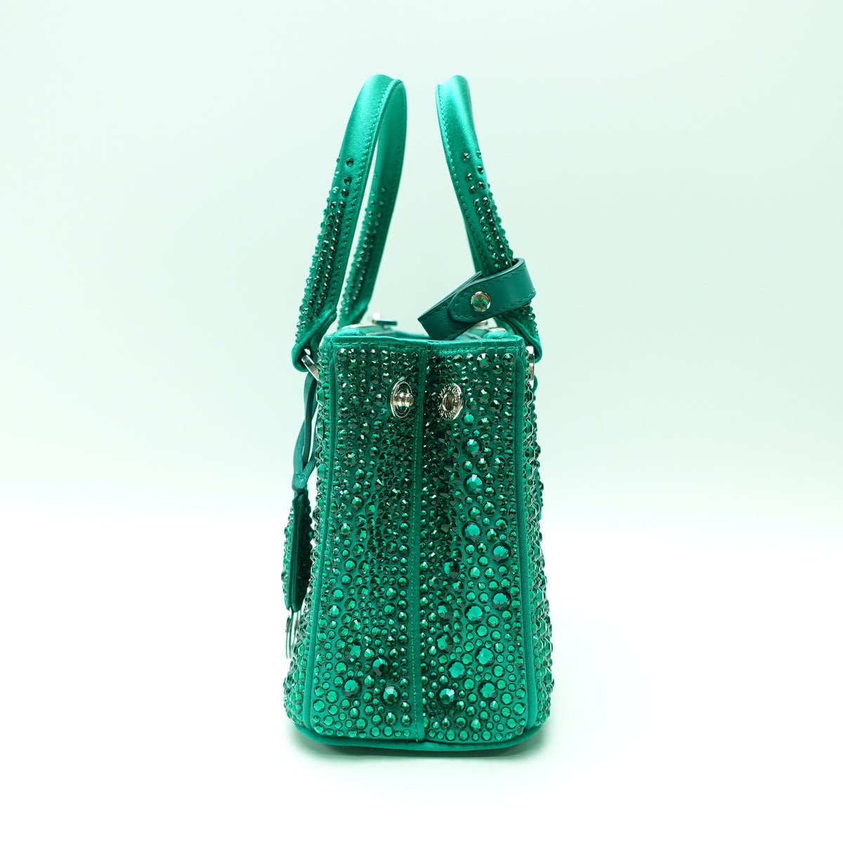 Pre-Owned Prada Galleria Mini Green Crystal Shoulder Bag T10472451