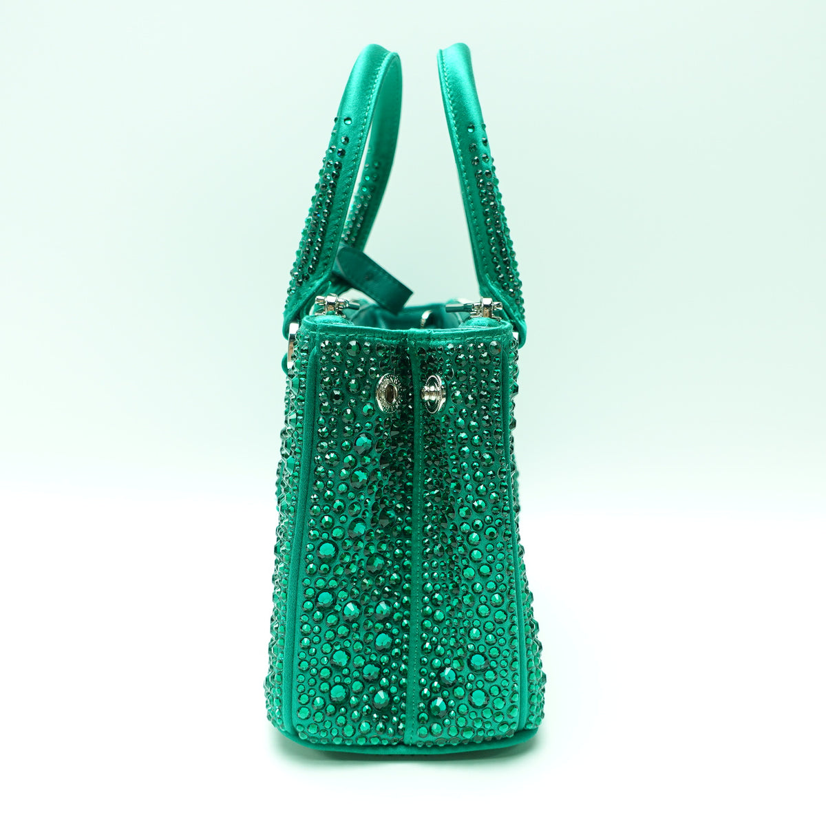 Pre-Owned Prada Galleria Mini Green Crystal Shoulder Bag T10472451
