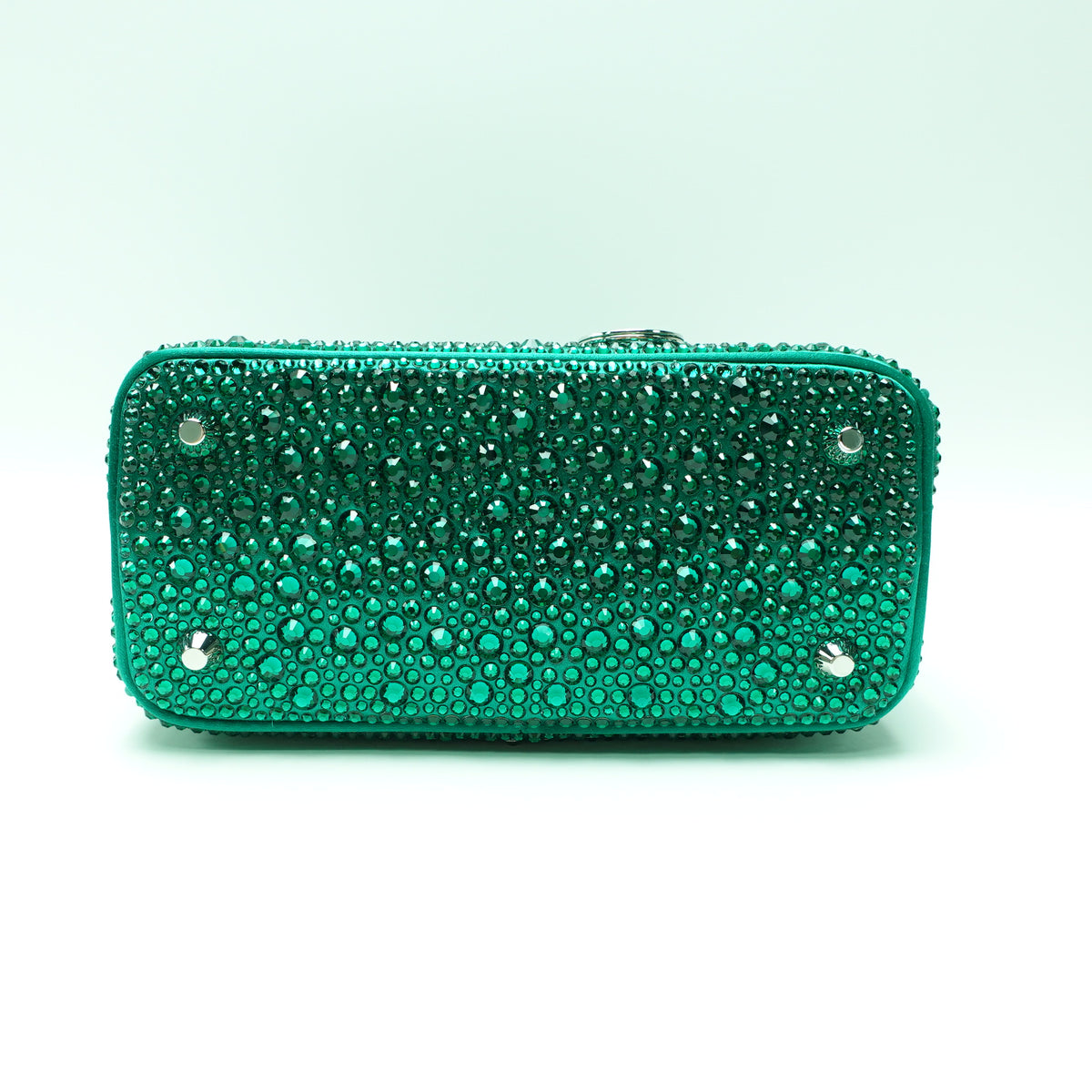 Pre-Owned Prada Galleria Mini Green Crystal Shoulder Bag T10472451