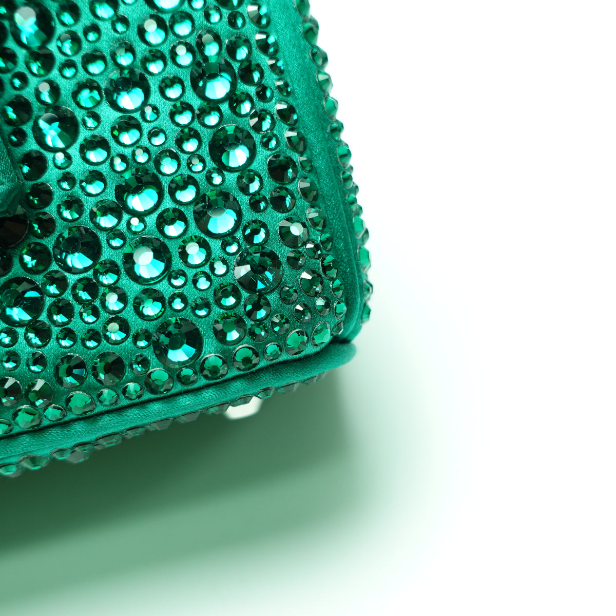Pre-Owned Prada Galleria Mini Green Crystal Shoulder Bag T10472451