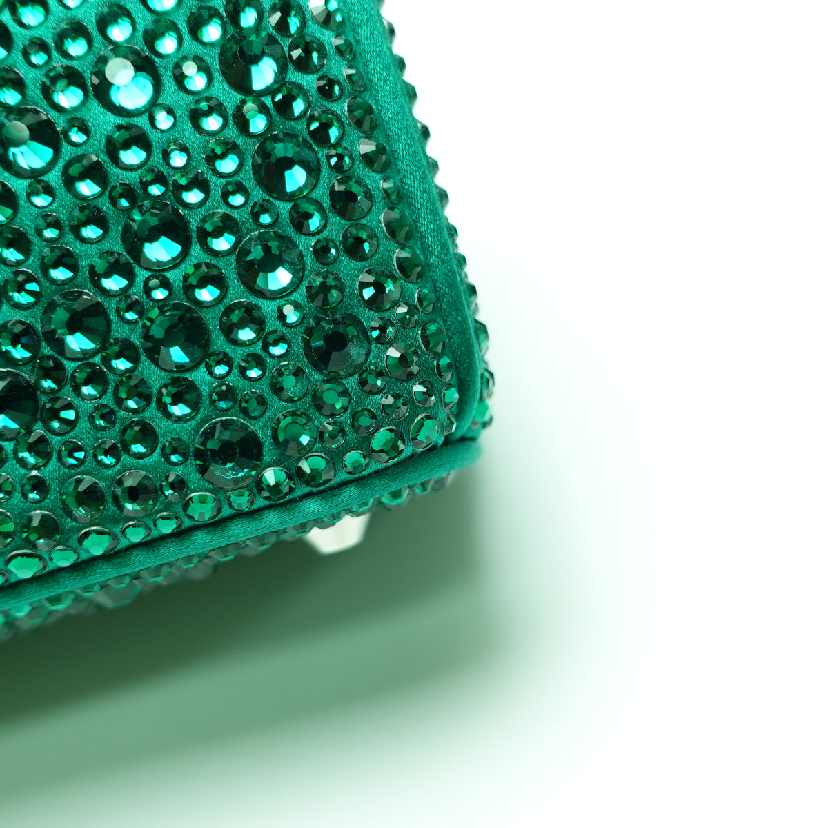 Pre-Owned Prada Galleria Mini Green Crystal Shoulder Bag T10472451