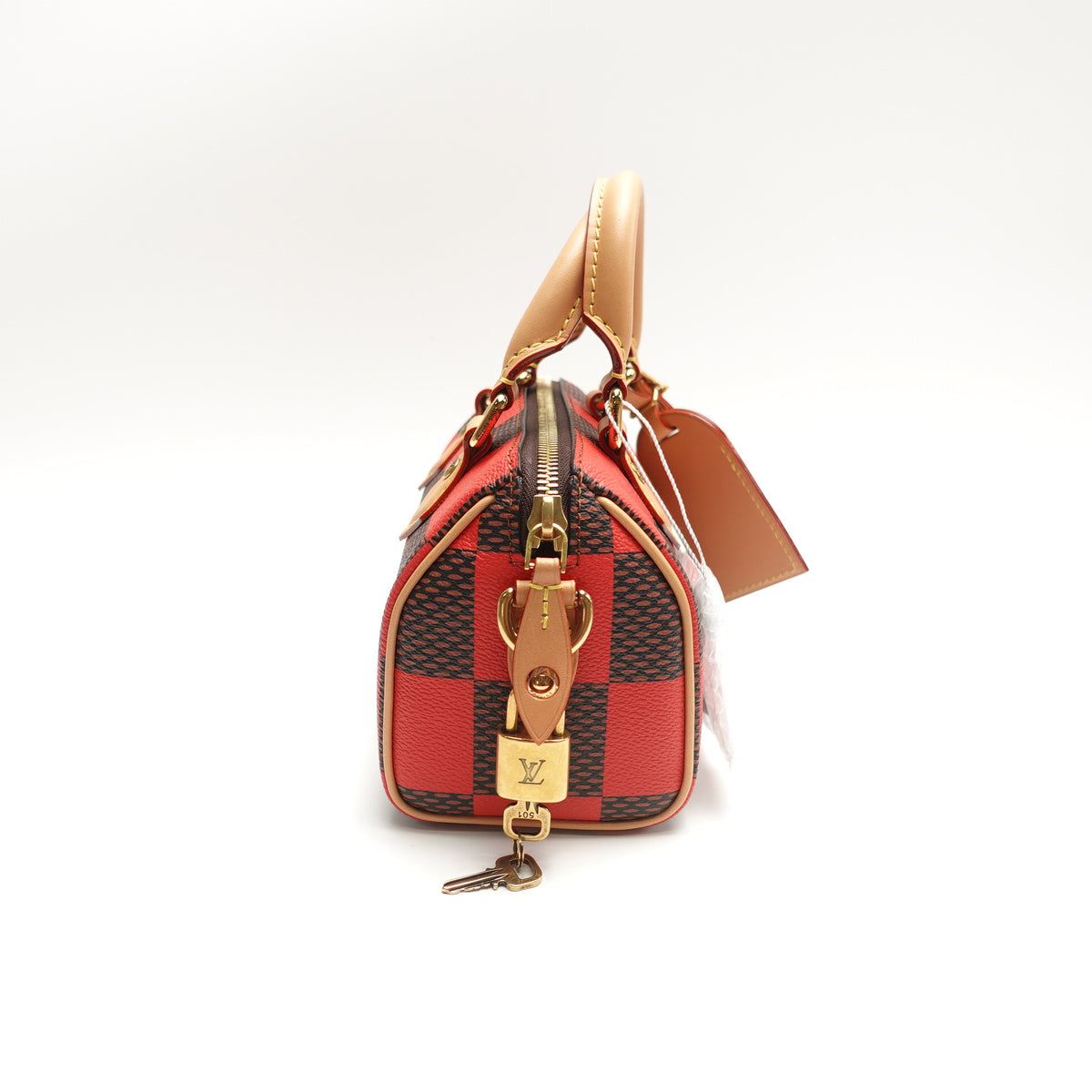 Pre-Owned Louis Vuitton Speedy Nano Red&Brown Canvas Shoulder Bag T10472868