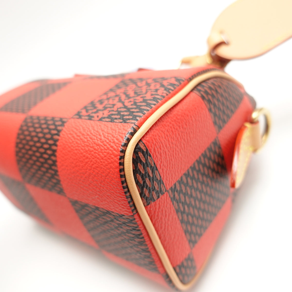 Pre-Owned Louis Vuitton Speedy Nano Red&Brown Canvas Shoulder Bag T10472868