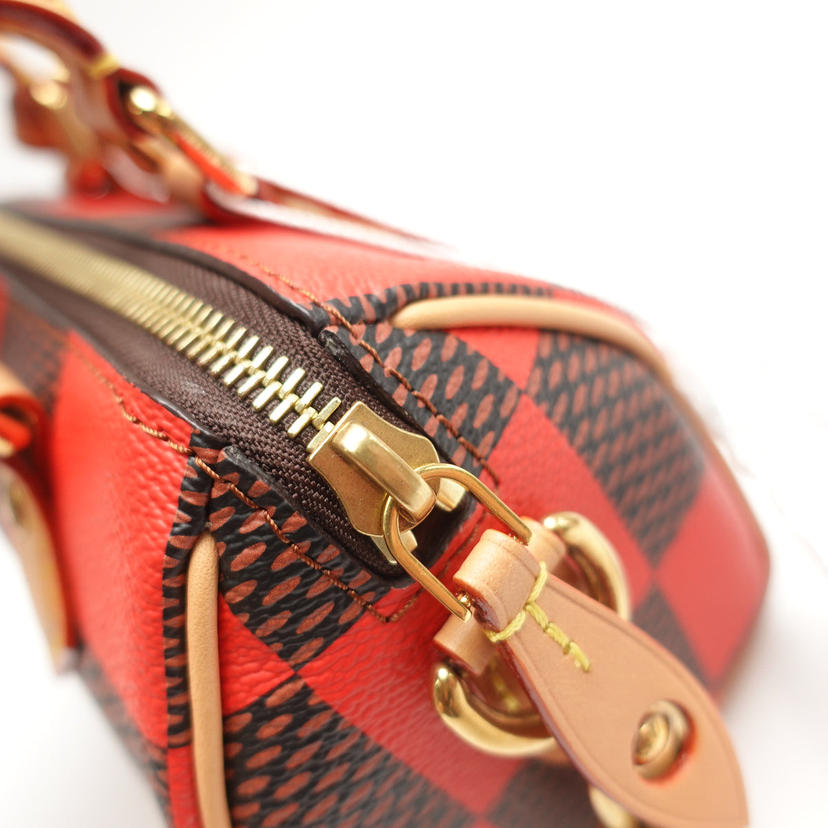 Pre-Owned Louis Vuitton Speedy Nano Red&Brown Canvas Shoulder Bag T10472868
