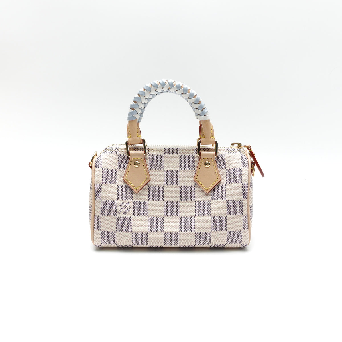 Pre-Owned Louis Vuitton Speedy Nano White Damier Azur Canvas Shoulder Bag T10472575
