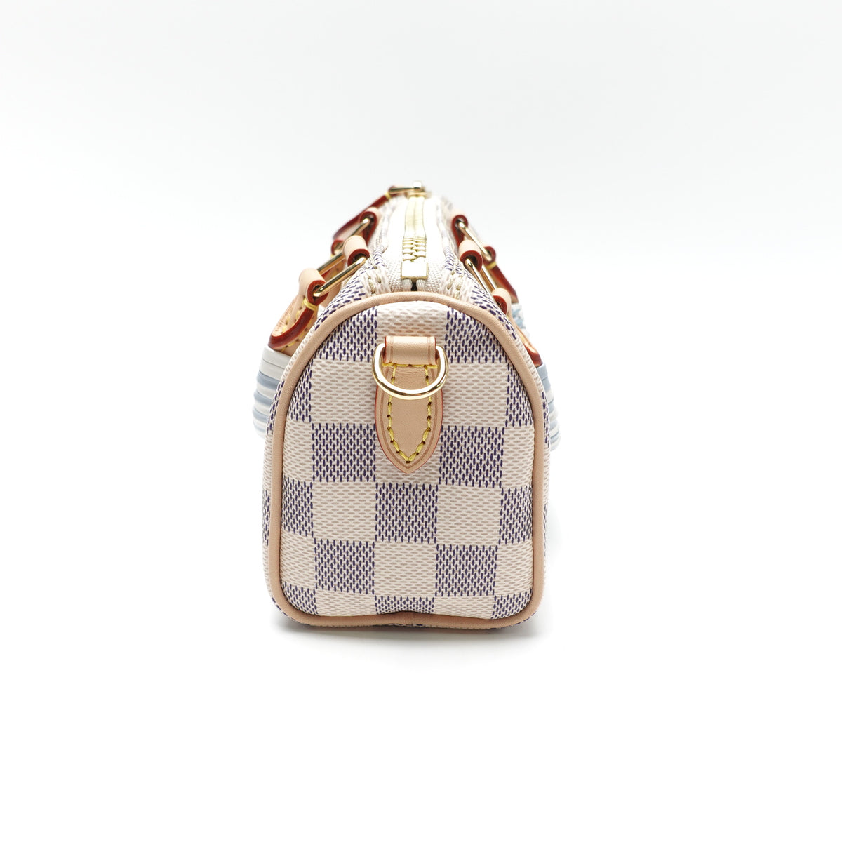 Pre-Owned Louis Vuitton Speedy Nano White Damier Azur Canvas Shoulder Bag T10472575
