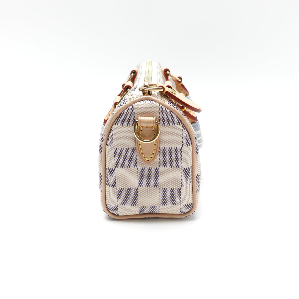 Pre-Owned Louis Vuitton Speedy Nano White Damier Azur Canvas Shoulder Bag T10472575