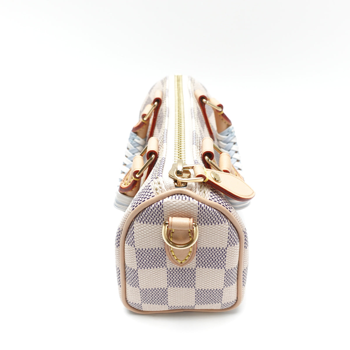 Pre-Owned Louis Vuitton Speedy Nano White Damier Azur Canvas Shoulder Bag T10472575