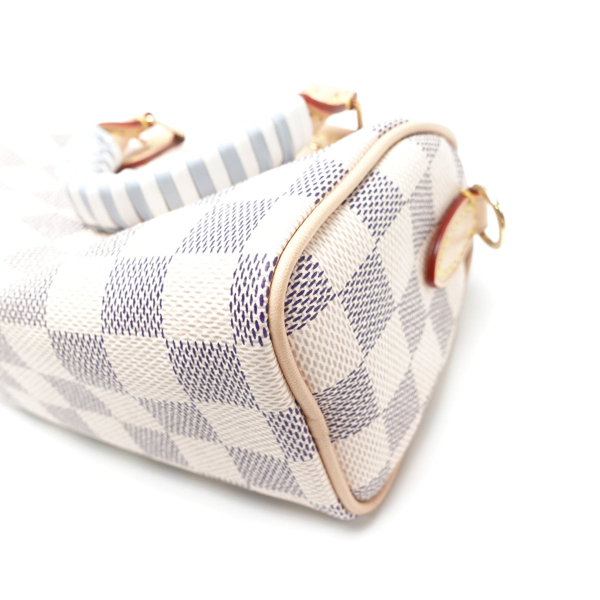 Pre-Owned Louis Vuitton Speedy Nano White Damier Azur Canvas Shoulder Bag T10472575
