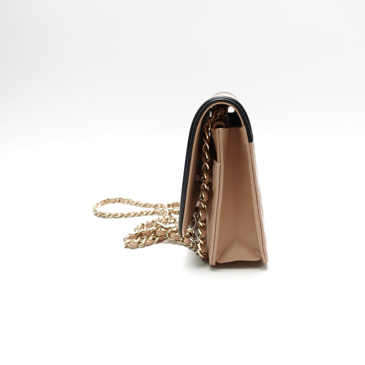【DEAL】Pre-Owned Chanel Vanity Case Woc Milk Tea Caviar Shoulder Bag T10478638