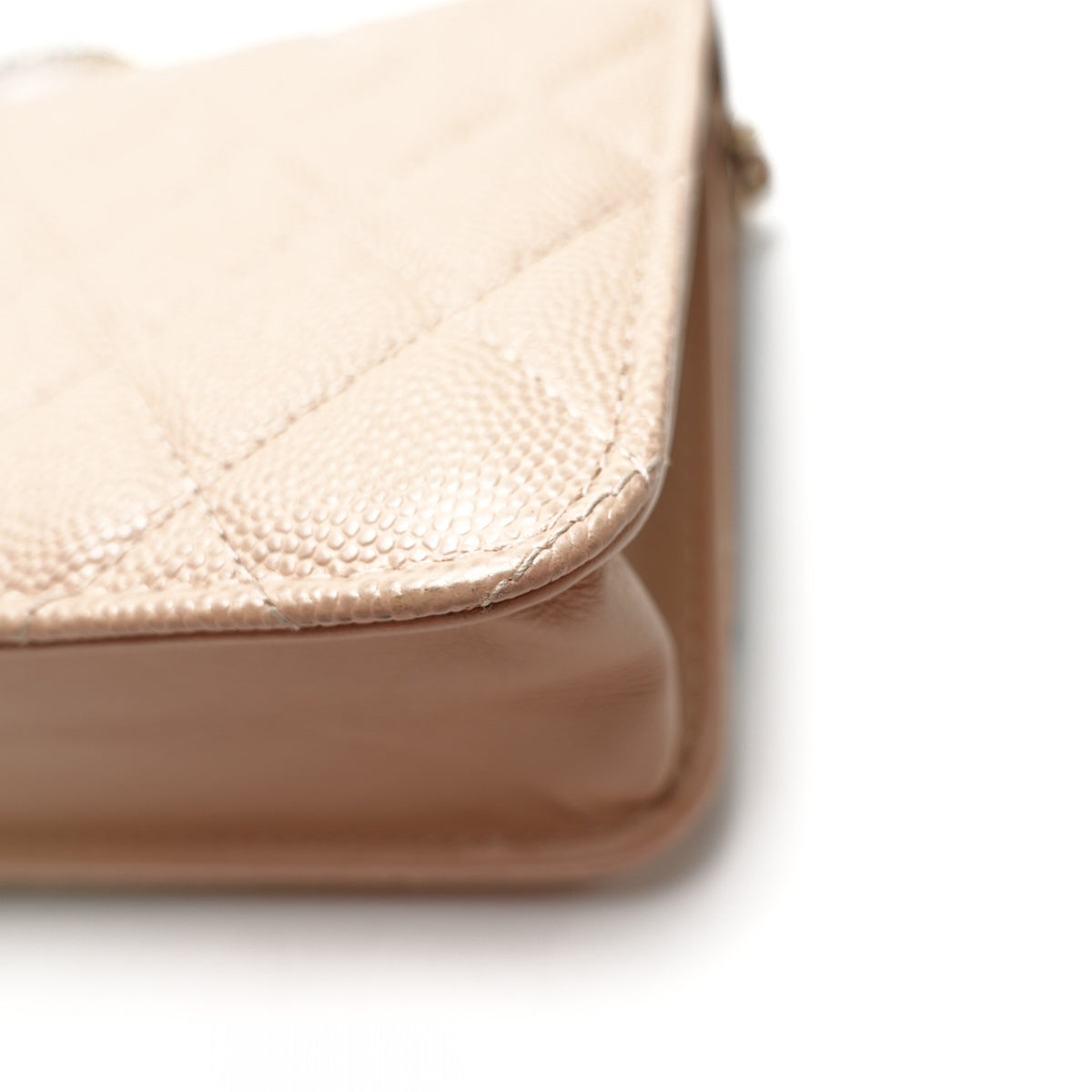 【DEAL】Pre-Owned Chanel Vanity Case Woc Milk Tea Caviar Shoulder Bag T10478638