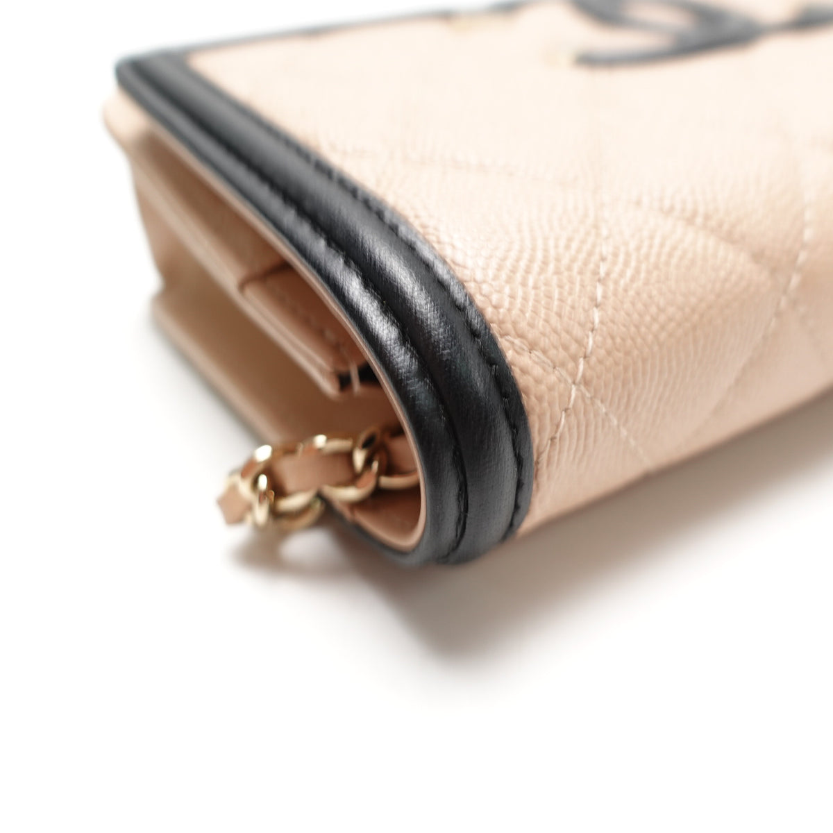【DEAL】Pre-Owned Chanel Vanity Case Woc Milk Tea Caviar Shoulder Bag T10478638