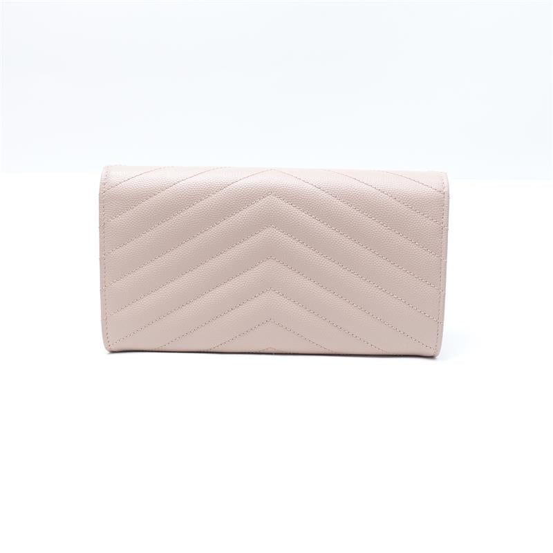 Pre-owned Saint Laurent Pink Calfskin Wallet