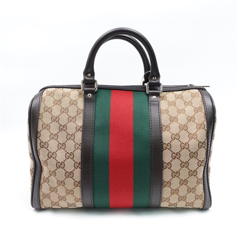 Pre-owned Gucci Ophidia Boston Canvas Shoulder Bag