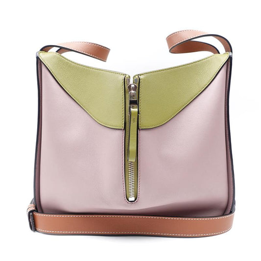 【DEAL】Pre-owned Loewe Hammock Pink & Green Calfskin Shoulder Bag-HZ
