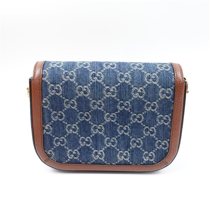 Pre-owned Gucci 1955 Blue Denim Shoulder Bag