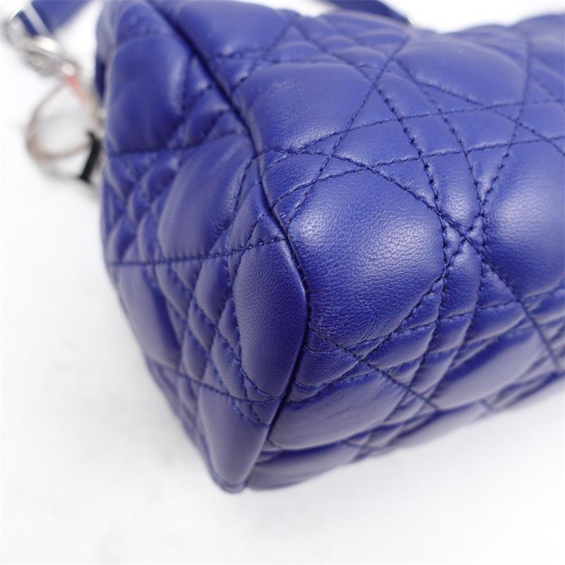 Pre-owned Dior Lady Blue Calfskin Shoulder Bag