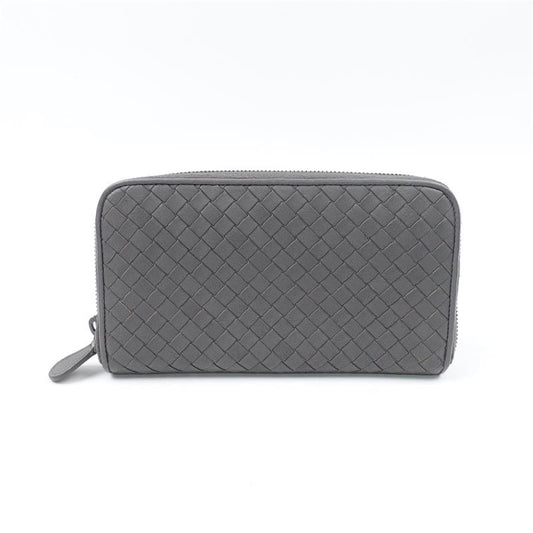 【DEAL】Pre-owned Bottega Veneta Gray Calfskin Leather Wallet-HZ