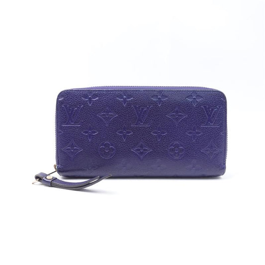 Pre-owned Louis Vuitton Blue Calfskin Long Zippey Wallet