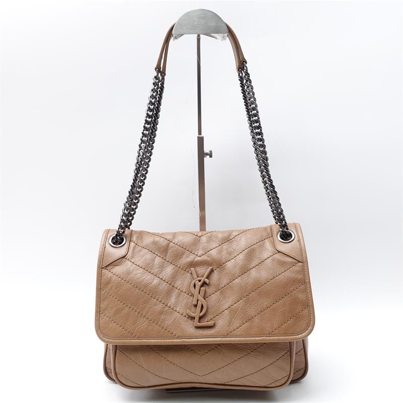 Pre-owned Saint Laurent Niki Medium Camel Calfskin Shoulder Bag