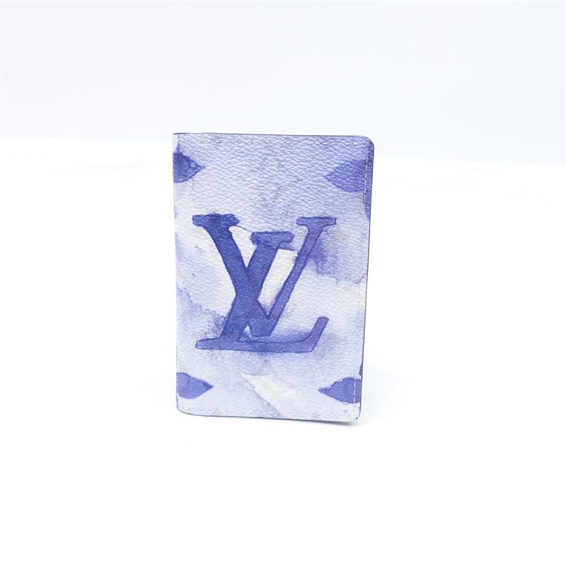 Pre-owned Louis Vuitton Blue Coated Canvas Wallet