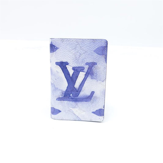 Pre-owned Louis Vuitton Blue Coated Canvas Wallet