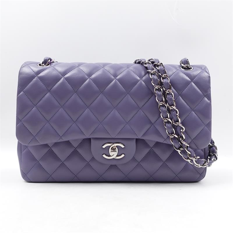 Pre-owned Chanel Jumbo Lavender Purple Lambskin Shoulder Bag - HZ