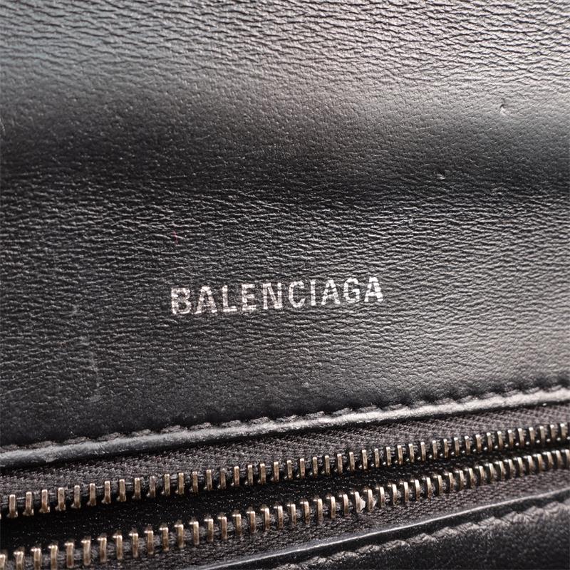 Pre-owned Balenciaga Hourglass Bag Black Calfskin Shoulder Bag-HZ