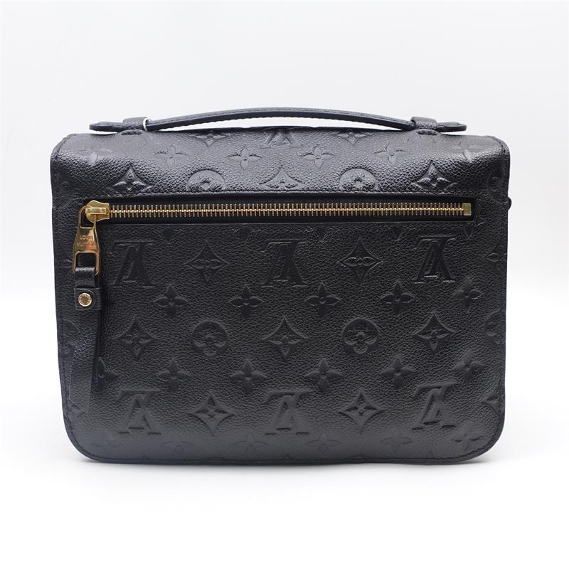 Pre-owned Louis Vuitton Pochette Metis Black Empreinte Leather Satchel