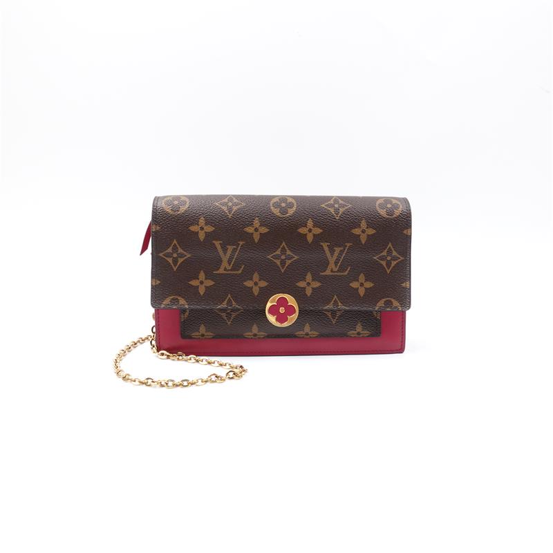 Pre-owned Louis Vuitton Flore WOC Monogram Coated Canvas Shoulder Bag-HZ